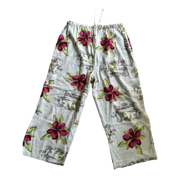 Marsh Landing 100% Rayon Ladies Floral Pants - Size M Medium - Super Cute - Picture 5 of 6
